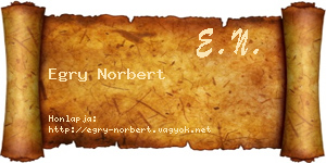 Egry Norbert névjegykártya